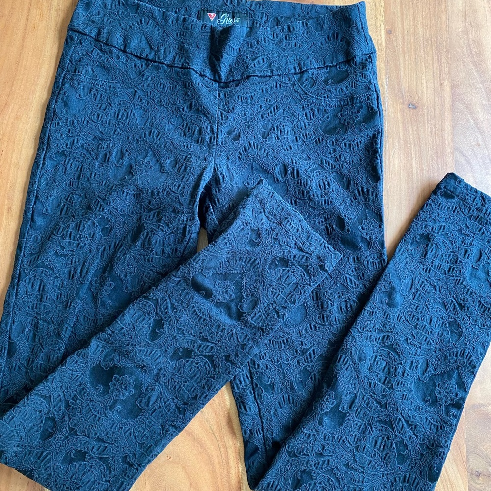 Vintage Guess Black Lace Patterned Pants
